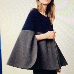 Armani Collezioni Color Block Poncho Cape One Size